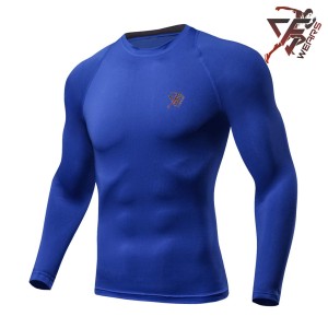 Men Long Sleeve Compression Shirt Royal