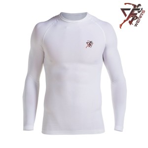 Men Long Sleeve Compression Shirt White