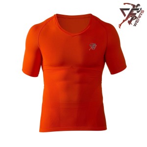 Men Short Sleeve Compression Shirt Orange